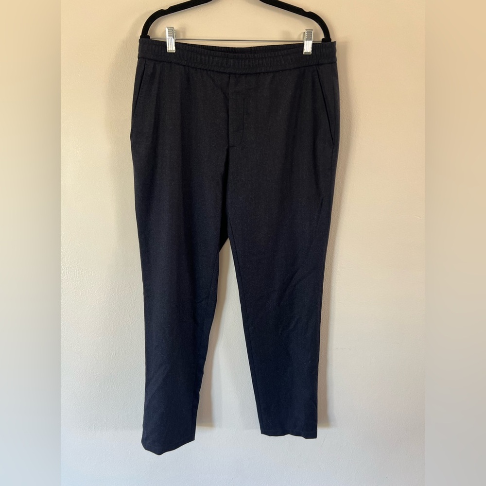 Octobre 100% Wool Vitale Barberis Canonico Flannel Pull-On Dark Blue‎ Pants